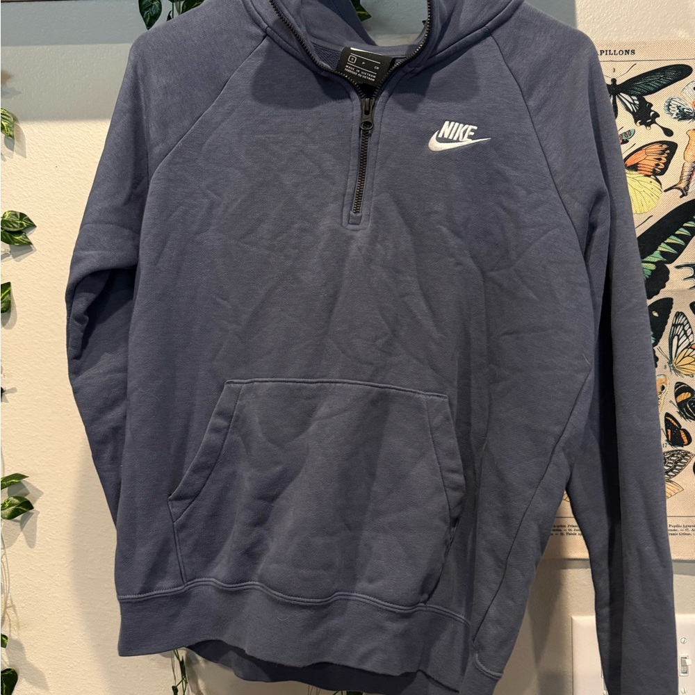 Nike Men's Zip-Up Blue Sweater